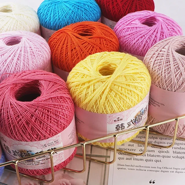 2pcs Lace Yarn for Weaving Thin Silk Cotton Thread for Hand Knit Yarn  Blanket Hilo Para